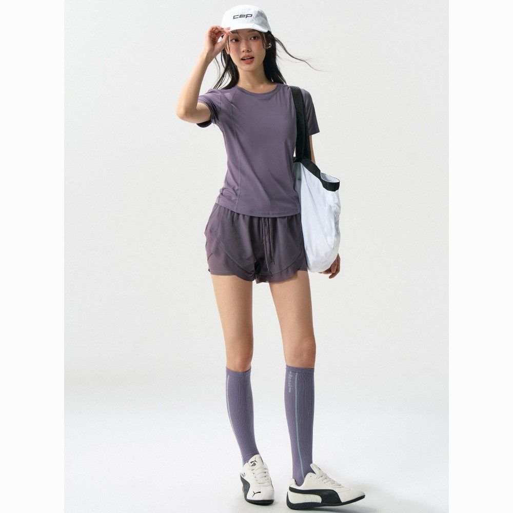 运动套装短袖女速干瑜伽服t恤跑步普拉提训练羽毛球网球健身套装